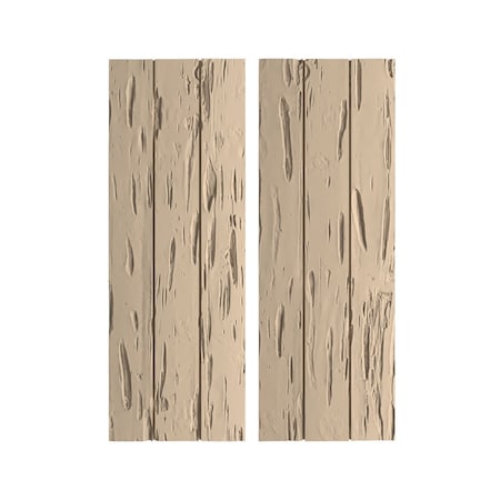 Rustic 3 Board Joined Board-n-Batten Pecky Cypress Faux Wood Shutters W/No Batten, 16 1/2W X 40H